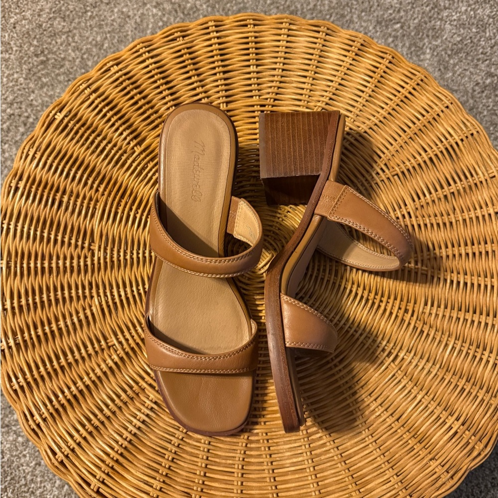 Madewell Brown Leather Slide Sandals